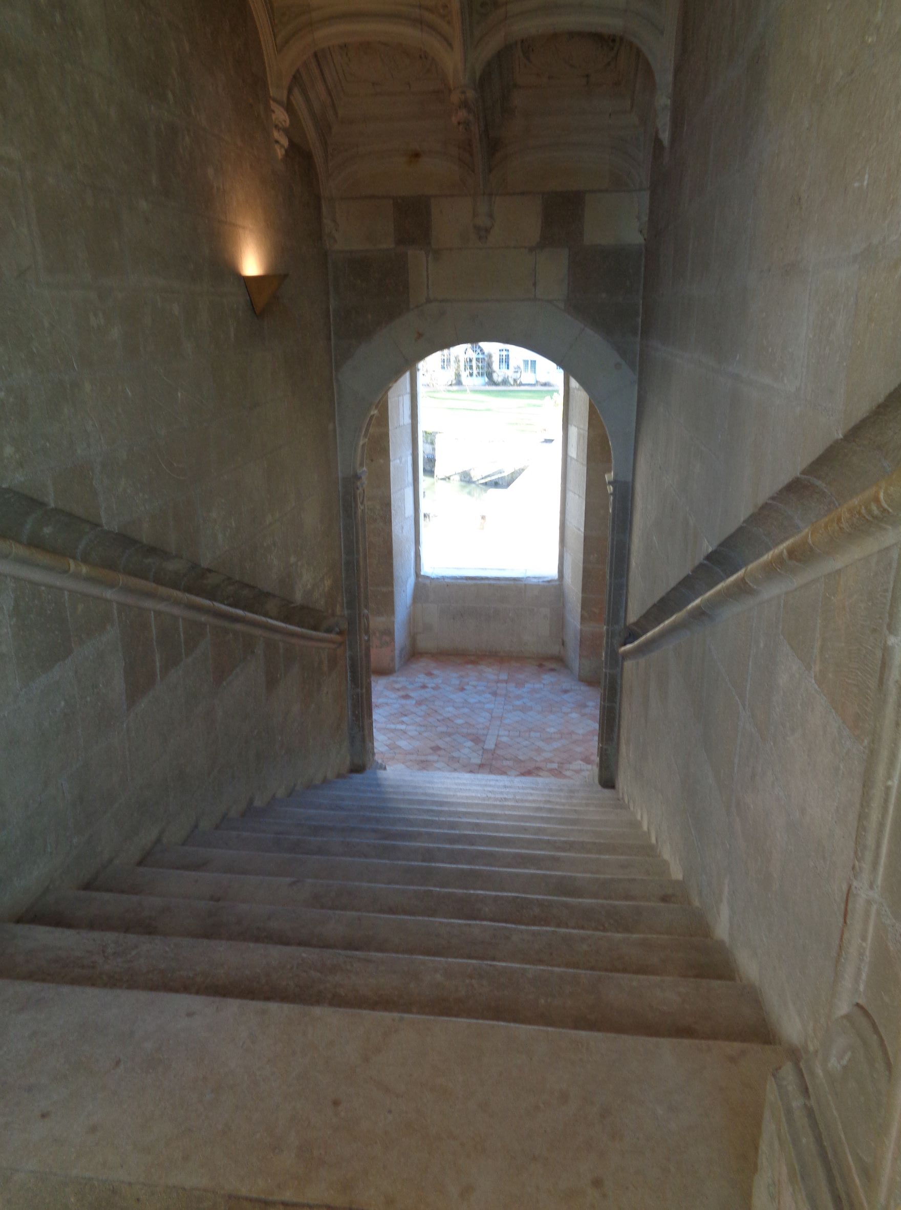 Azay le Rideau castle corridor stairs jan22