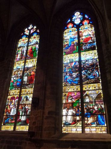 Guingamp basilica ND bon secours stained glass on memory ND sep22